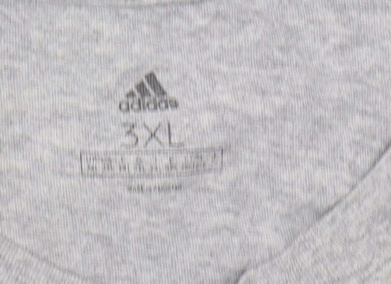 Adidas Men's Grey 3XL Crew Neck T-Shirt, Cotton