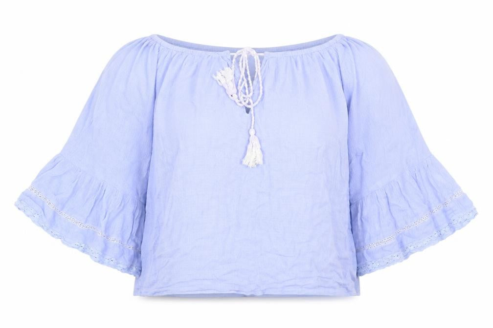 Front view of Maison de Nines Women's Blue Top, size 12