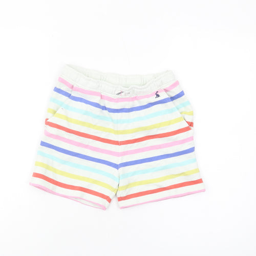 Joules Girls Multicoloured Striped Shorts, 12Y, Elastic Waist