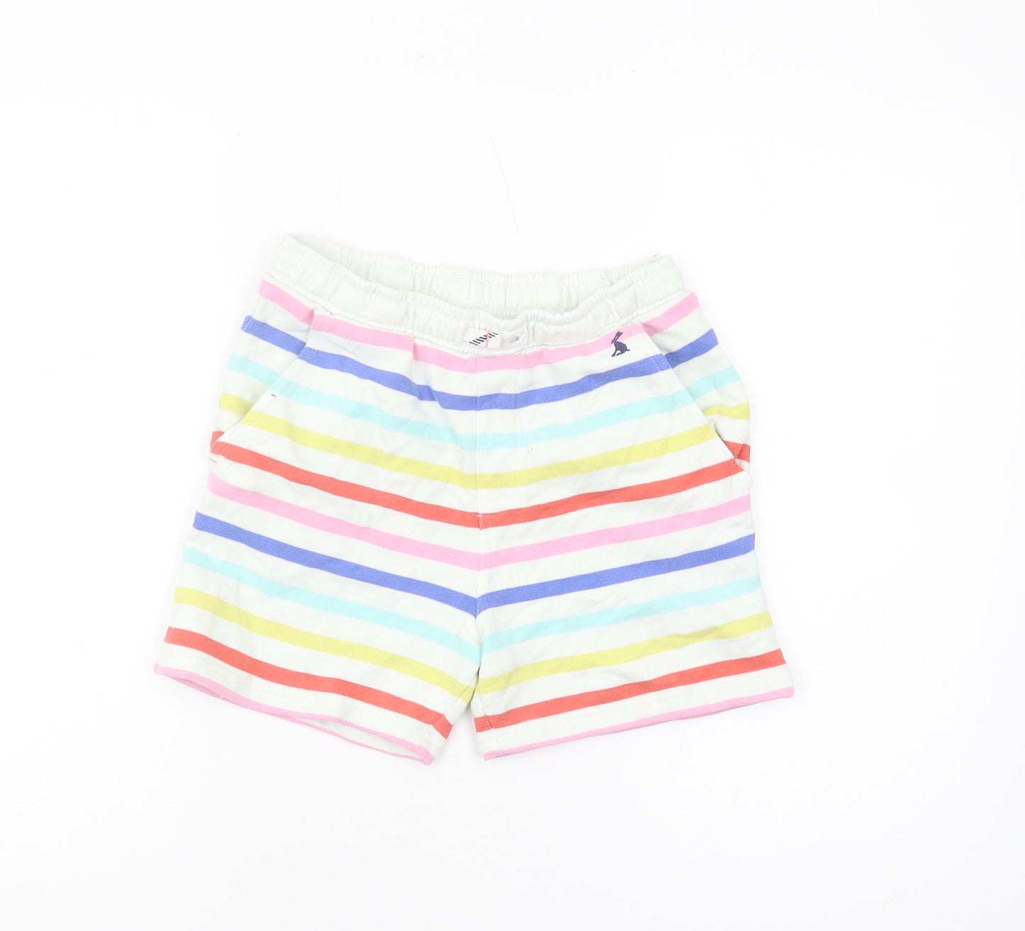 Joules Girls Multicoloured Striped Shorts, 12Y, Elastic Waist