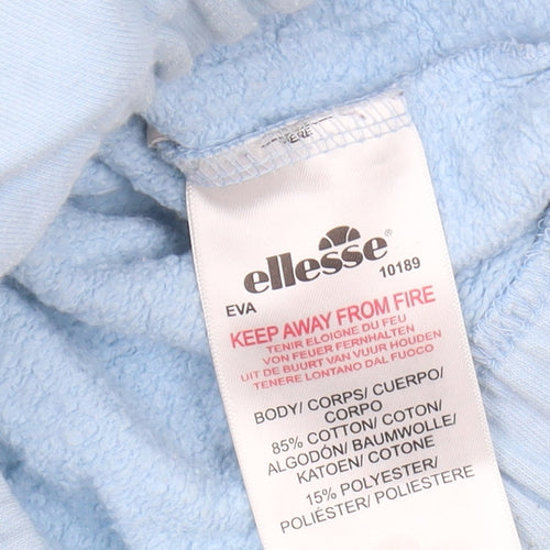 Ellesse Women's Blue Hoodie - Size 6, Logo, Casual