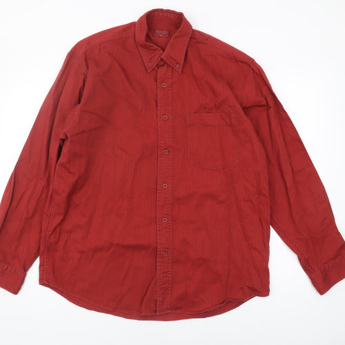 Burton Men's Red Medium Button-Up Long Sleeve Shirt