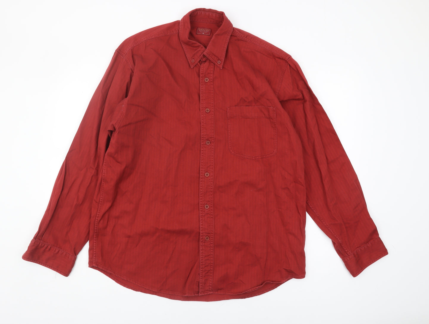 Burton Men's Red Medium Button-Up Long Sleeve Shirt
