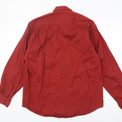 Burton Men's Red Medium Button-Up Long Sleeve Shirt