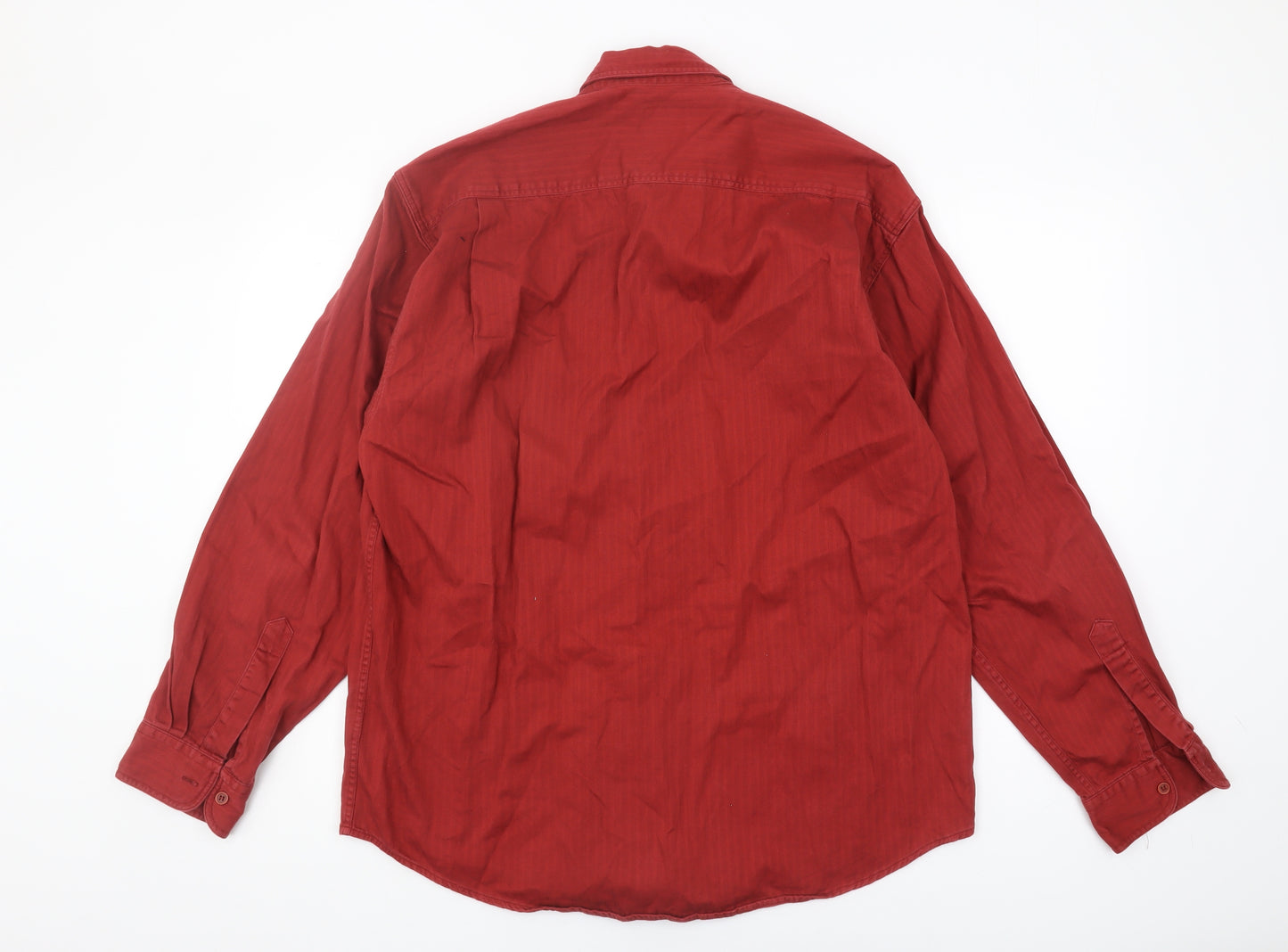 Burton Men's Red Medium Button-Up Long Sleeve Shirt