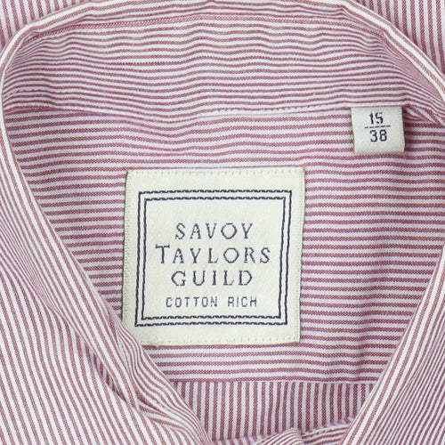 Savoy Taylors Guild Men's Red Striped Button-Up Shirt