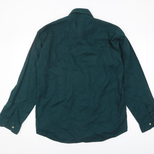 BHS Men's Green Medium Button-Up Casual Shirt