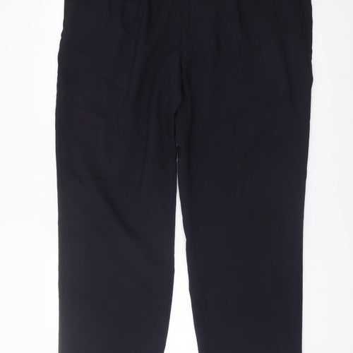 Marks and Spencer Men's Navy Wool Blend Trousers Size 42/29