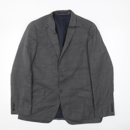 Marks and Spencer Men's Grey Check Blazer 42L