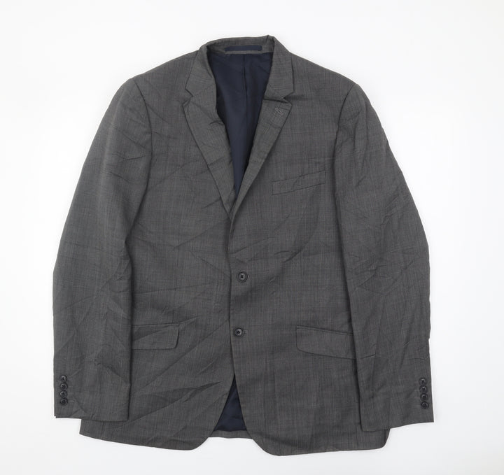 Marks and Spencer Men's Grey Check Blazer 42L
