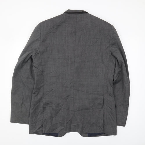 Marks and Spencer Men's Grey Check Blazer 42L