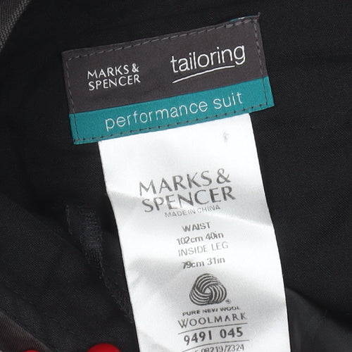 Marks and Spencer Men's Black Wool Dress Pants