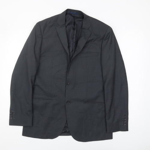Tailor & Cutter Men's Black Wool Blazer, Size 38R