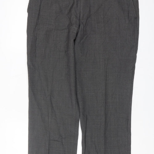 Next Men's Grey Wool Trousers 36R Tailored Classic