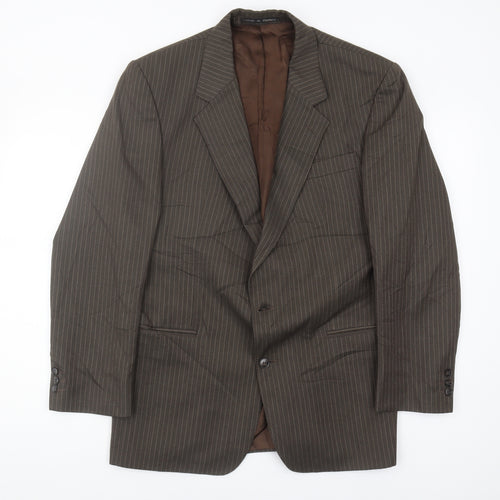 Berwin Men's Brown Striped Blazer, Size 40R, Wool