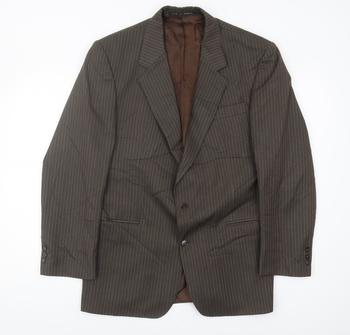 Berwin Men's Brown Striped Blazer, Size 40R, Wool