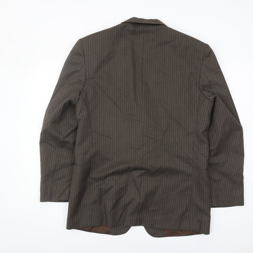 Berwin Men's Brown Striped Blazer, Size 40R, Wool