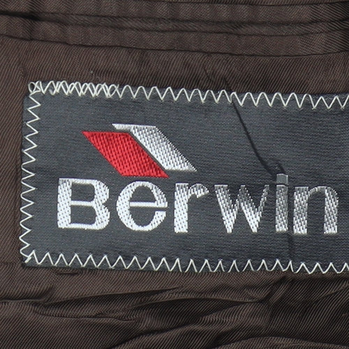 Berwin Men's Brown Striped Blazer, Size 40R, Wool
