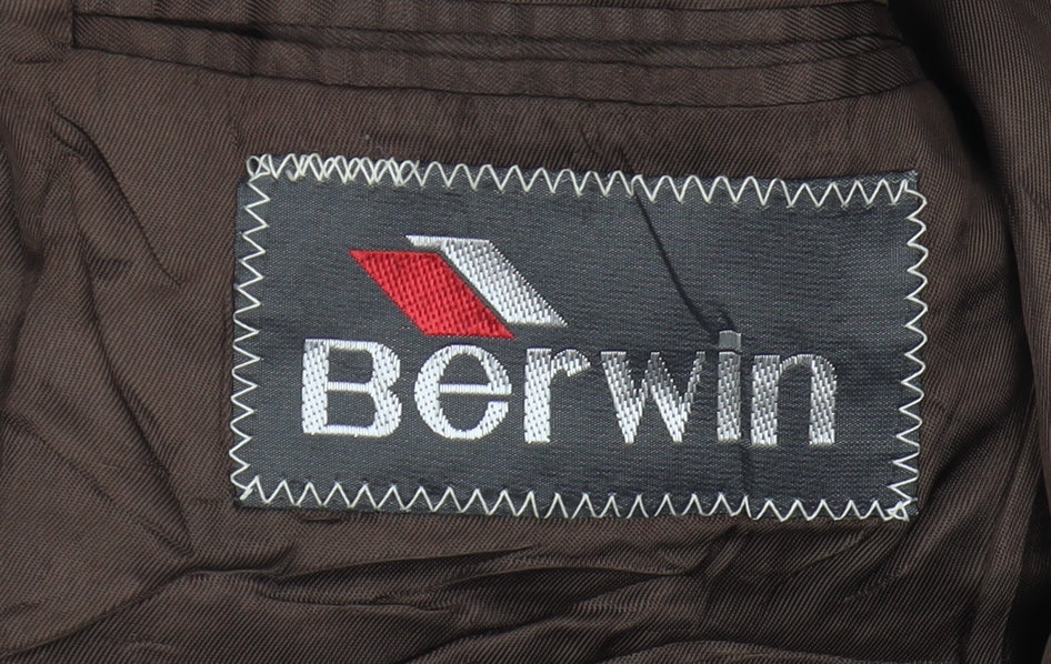 Berwin Men's Brown Striped Blazer, Size 40R, Wool