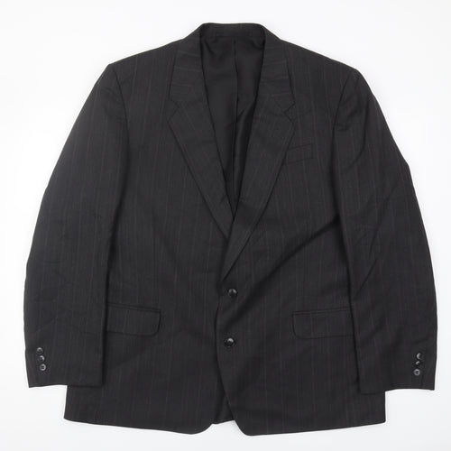 Three Shires Men's Black 46 Blazer, Formal, Striped