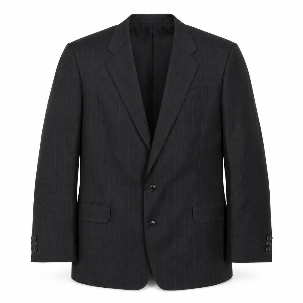 Front view of Three Shires Men's Black 46 Blazer, Formal, Striped