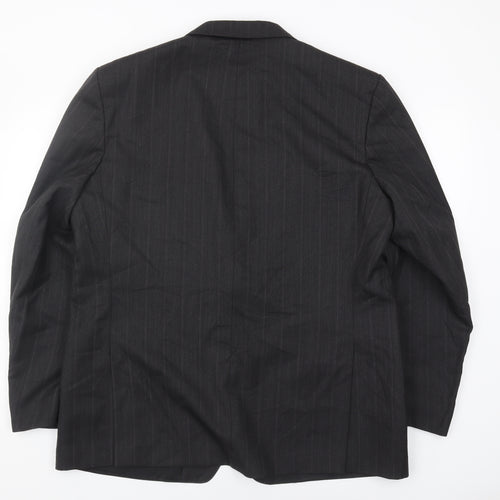 Three Shires Men's Black 46 Blazer, Formal, Striped