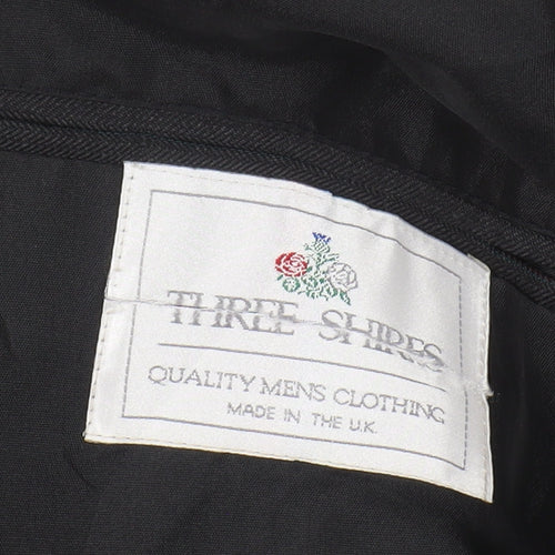 Three Shires Men's Black 46 Blazer, Formal, Striped