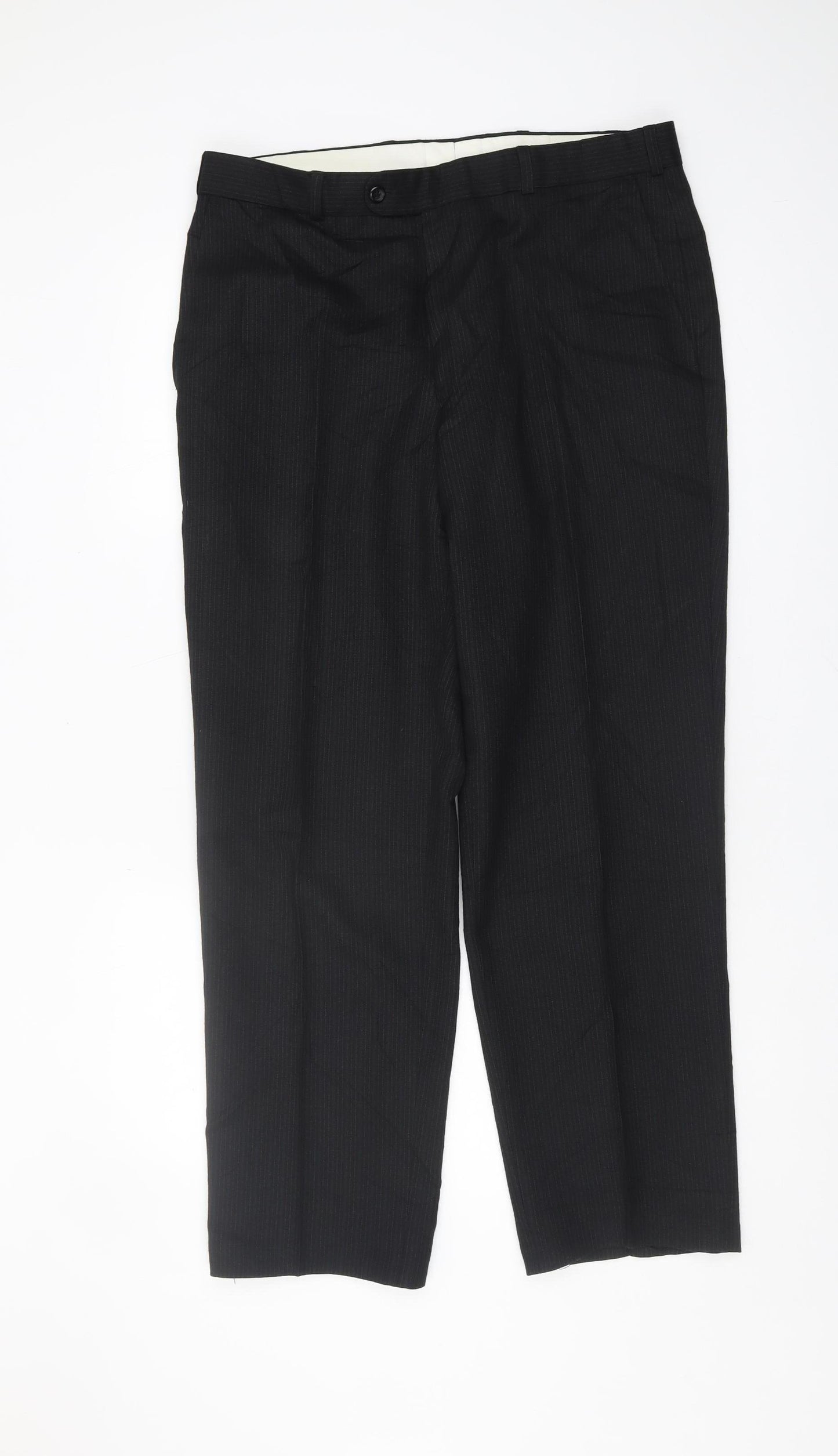 Debenhams Men's Black Wool Trousers, 36 Regular Fit