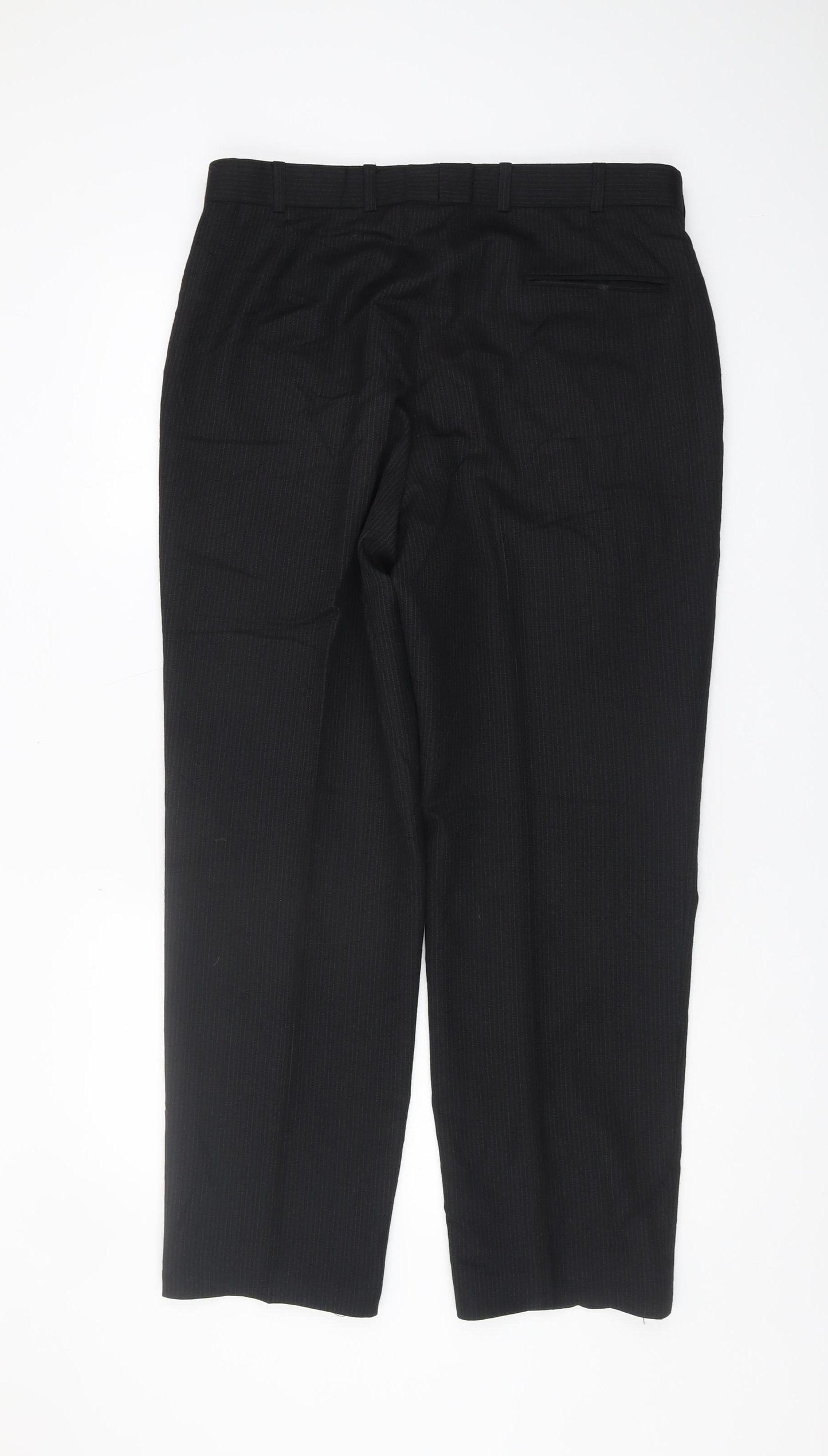 Debenhams Men's Black Wool Trousers, 36 Regular Fit