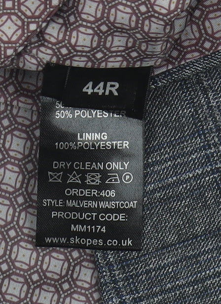 Skopes Men's Grey Check Waistcoat - Size 44R