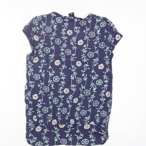 GAP Women's Blue Floral T-Shirt M Scoop Neck