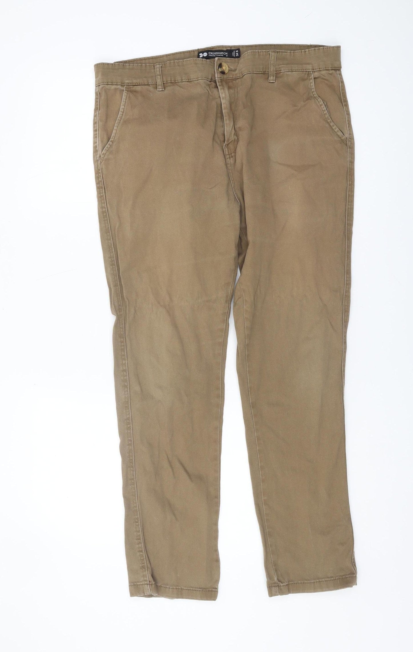 Crosshatch Men's Brown Chino Trousers 34S