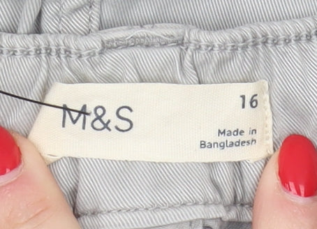 Marks and Spencer Women's Grey Cargo Trousers Size 16