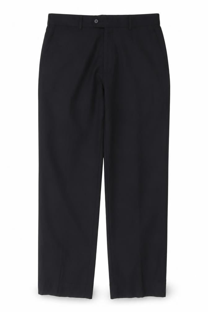 Front view of Van Heusen Men's Black Dress Pants 36in Wool Formal