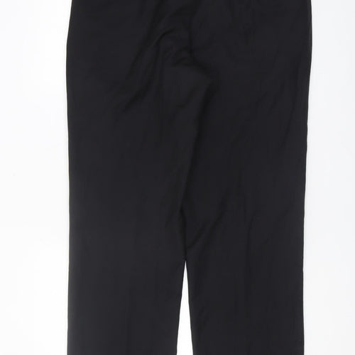 Van Heusen Men's Black Dress Pants 36in Wool Formal