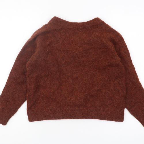 Selected Femme Women's Brown V-Neck Pullover Jumper L