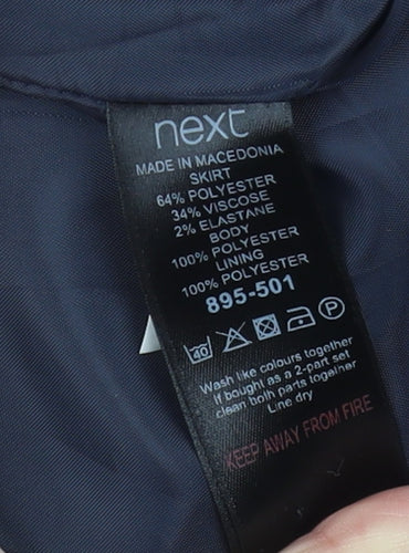 Next Women's Blue Sheath Dress Size 16 Sleeveless