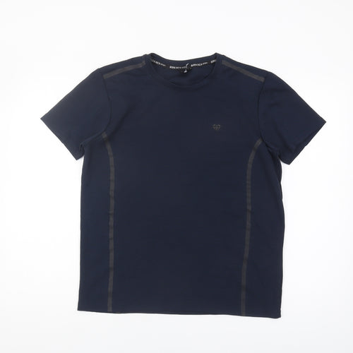 Born Rich Men's Blue Slim Fit Gym T-Shirt M
