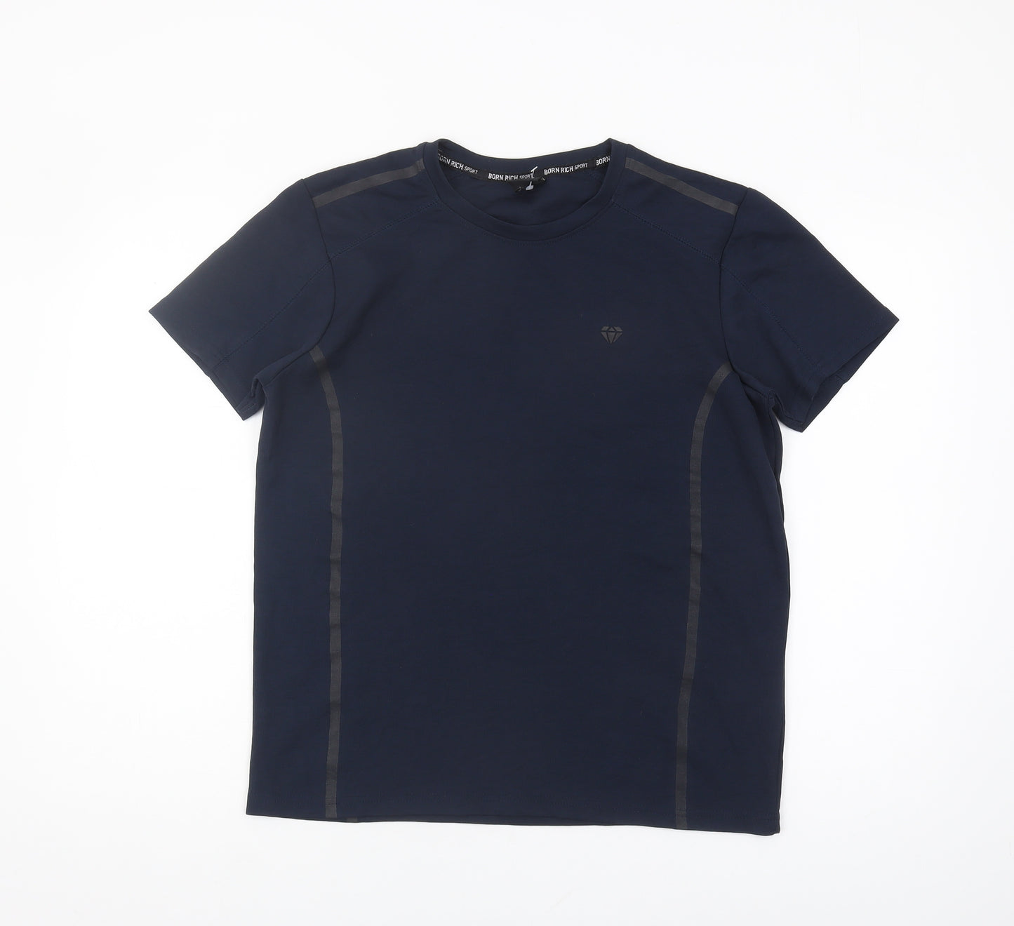 Born Rich Men's Blue Slim Fit Gym T-Shirt M