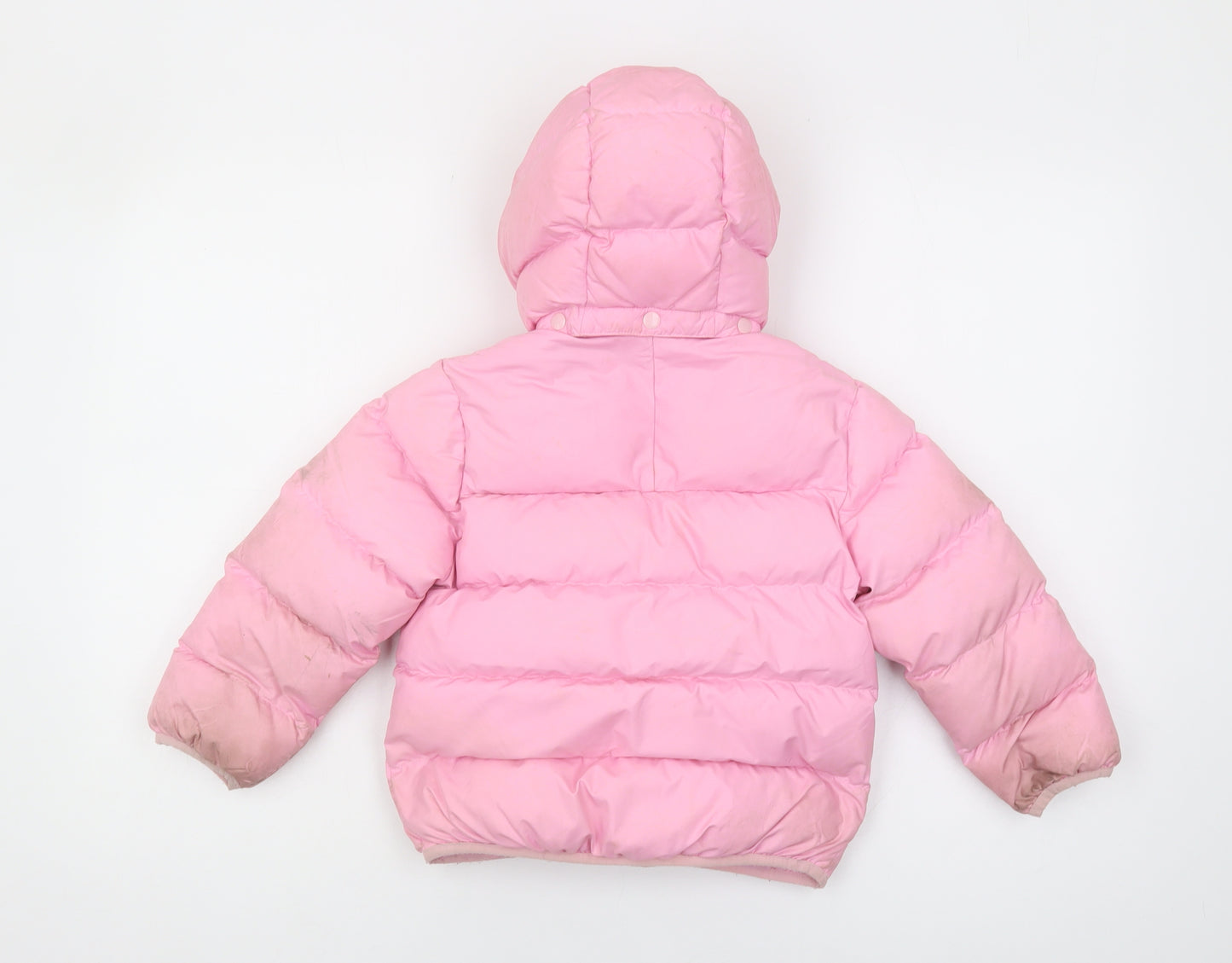 Adidas Girls Pink Puffer Jacket 4-5 Years Hooded Lined
