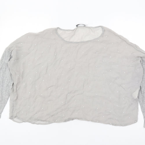 Mint Velvet Women's Grey Blouse, Size 14, Elegant & Casual