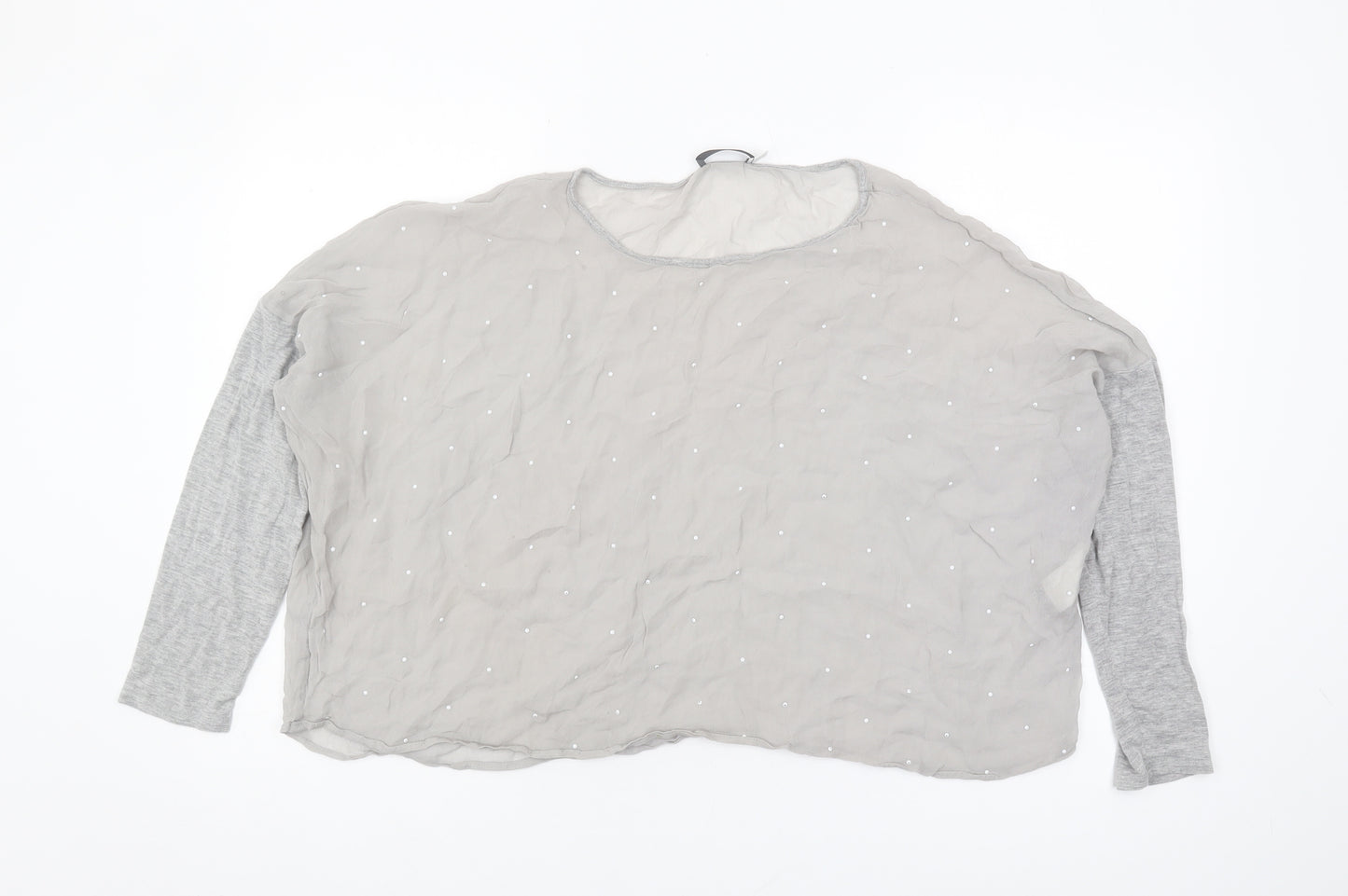 Mint Velvet Women's Grey Blouse, Size 14, Elegant & Casual