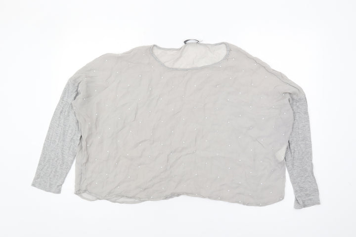 Mint Velvet Women's Grey Blouse, Size 14, Elegant & Casual