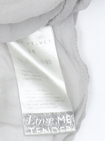 Mint Velvet Women's Grey Blouse, Size 14, Elegant & Casual