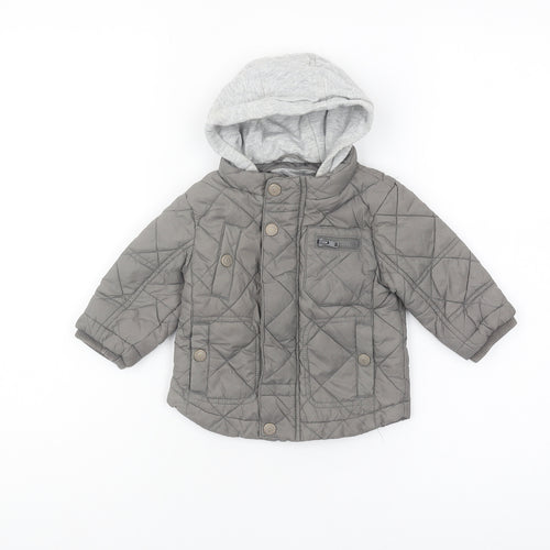 Next Unisex Baby Grey Quilted Jacket 6-9 Months