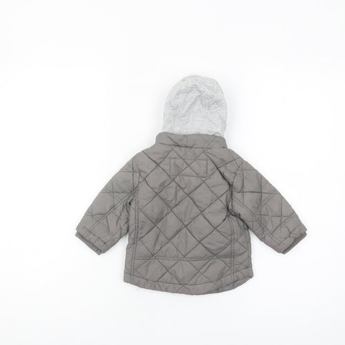 Next Unisex Baby Grey Quilted Jacket 6-9 Months