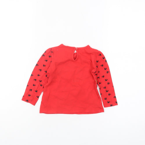 Disney Unisex Baby Red Christmas T-Shirt 9-12 Months