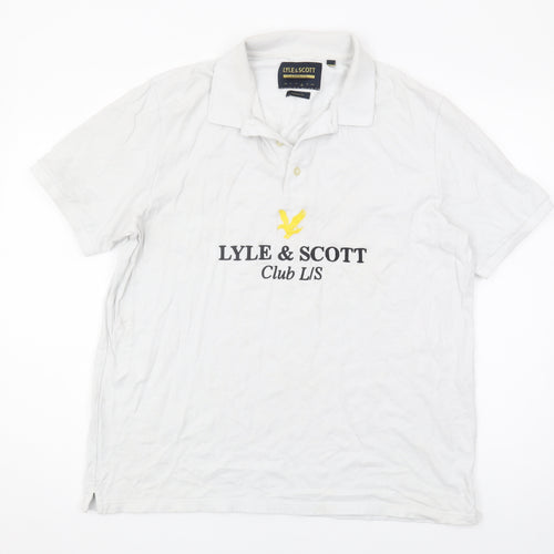 Lyle & Scott Men's White Relaxed Polo Shirt L