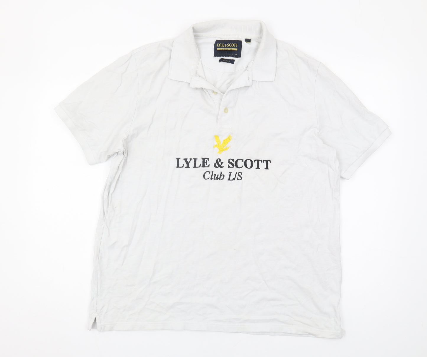 Lyle & Scott Men's White Relaxed Polo Shirt L