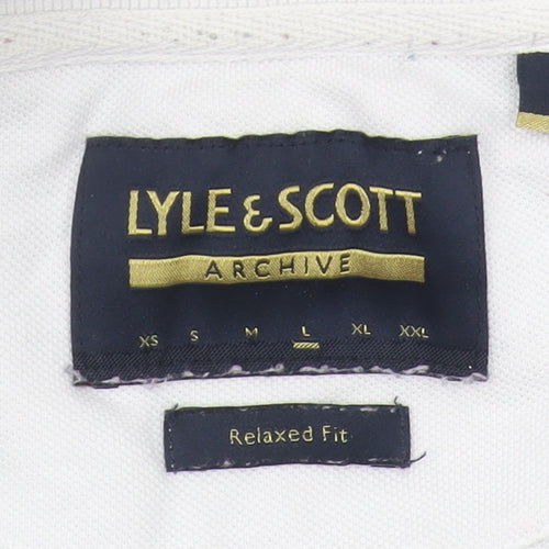 Lyle & Scott Men's White Relaxed Polo Shirt L